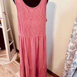 Gap Sleeveless Pink Tiered Maxi Dress